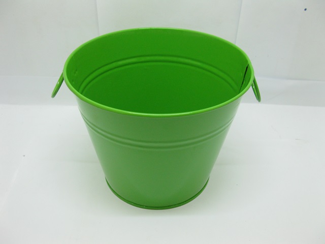 10X Green Tin Pail Bucket w/Ring Handle for Wedding - Click Image to Close