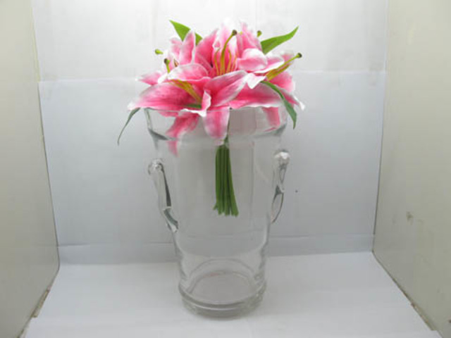 6Pcs Clear Glass Flower Vase Wedding Favor 30cm High 6Pcs Clear Glass Flower Vase Wedding Favor 30cm High