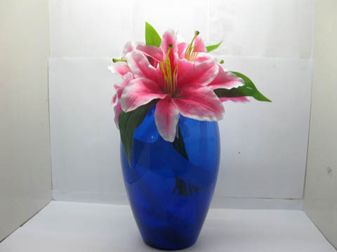 9Pcs Clear Art Glass Table Flower Vases 24cm High - Click Image to Close