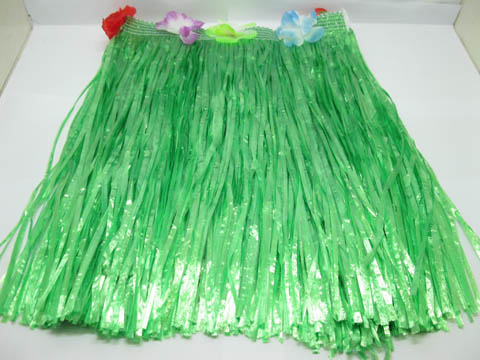 5X Dress-up Hawaiian Green Hula Skirt 40cm Long - Click Image to Close