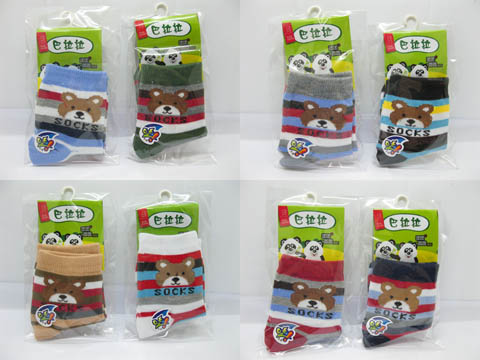 12 Pairs Cotton Cartoon Bear Unisex Socks Mixed - Click Image to Close