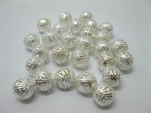 1000 Silver Plated Filigree Spacers Bead Size 10mm - Click Image to Close