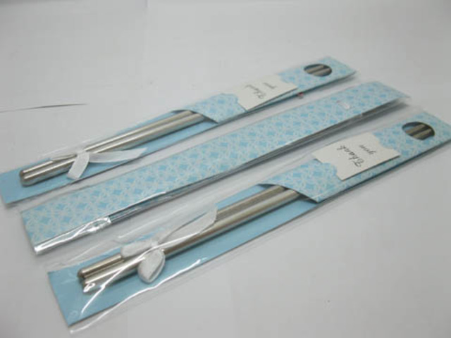 10Pairs Stainless Steel Chopsticks in Artistic Sleeve - Blue 10Pairs Stainless Steel Chopsticks in Artistic Sleeve - Blue