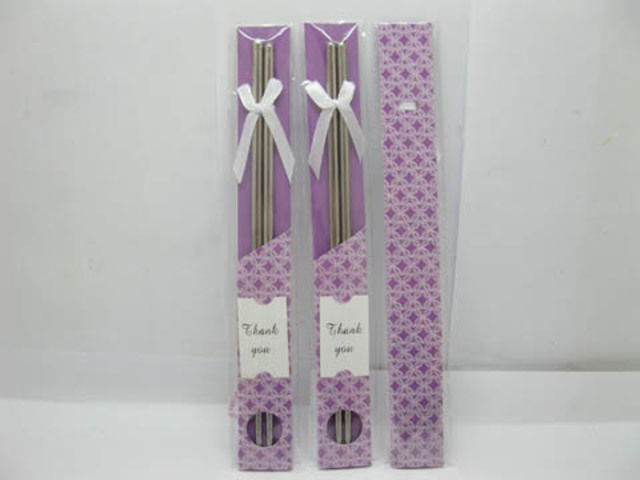 10Pairs Stainless Steel Chopsticks in Artistic Sleeve - Purple 10Pairs Stainless Steel Chopsticks in Artistic Sleeve - Purple