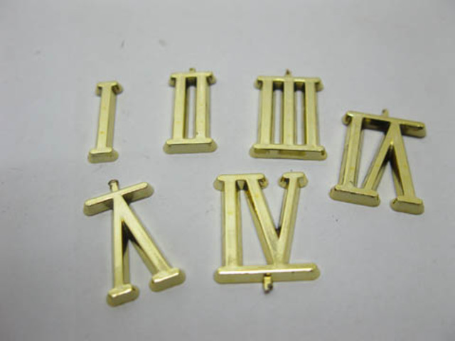 100Set X 12Pcs Golden Roman Clock Repair Numbers - Click Image to Close