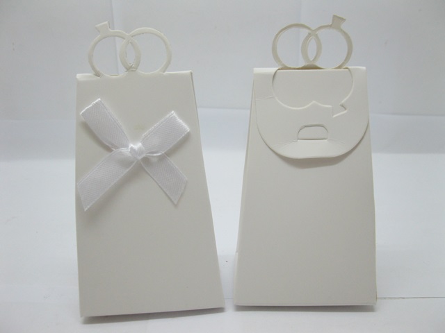 50Pcs White Triangle Bomboniere Gifts Boxes Wedding Favor - Click Image to Close