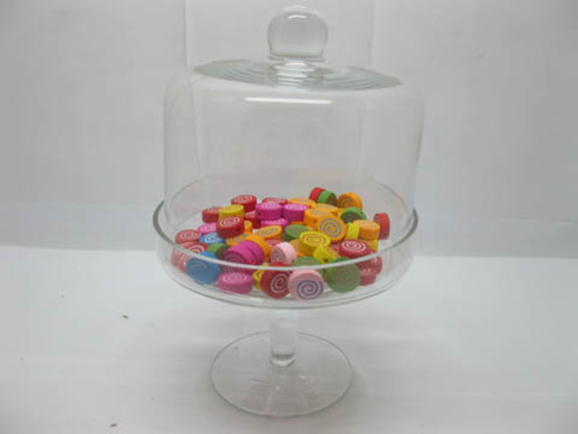 1X Wedding Event Glass Cake Stand/Jar with Lid 25cm
