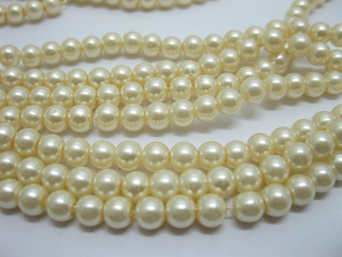 1600pcs Dark Ivory Glass Pearl Beads 6mm Dia. - Click Image to Close