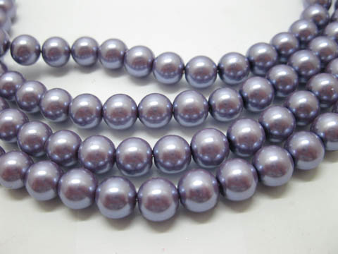 1Bag X 400pcs Glass Pearl Beads 10mm Dia.- Purple - Click Image to Close