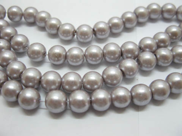 1Bag X 700pcs Glass Pearl Beads 8mm Dia.- Silver Grey 1Bag X 700pcs Glass Pearl Beads 8mm Dia.- Silver Grey