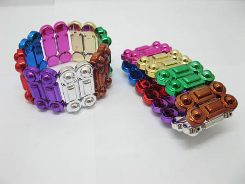 12 Colorful Shiny Fashion Bracelets 38mm wide - Click Image to Close