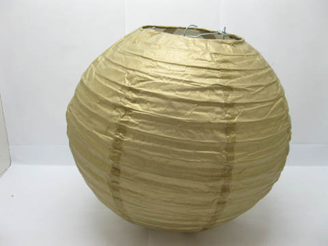 10 New Plain Golden Paper Lantern Wedding Favor 30cm - Click Image to Close