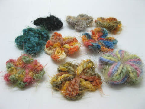 98 Handmade Crochet Flower for Dress Assorted 35mm dia - Click Image to Close