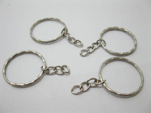 500 Metal Key Rings With Chains 25mm - Click Image to Close