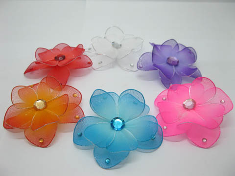 50 Flower Crafts Embellishments Mixed Colour - Click Image to Close