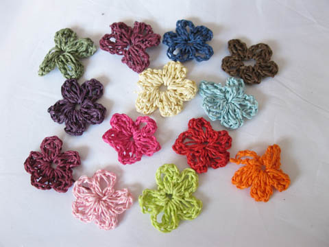 98 Handmade Crochet Paper Embellishments Flower Butterfly - Click Image to Close