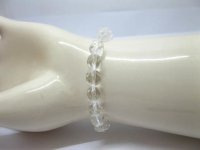 50 Fashion Clear Faceted Glass Bead 8mm Beaded Bracelets