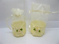 48 Ivory Candy Basket w/Bag Wedding Favor