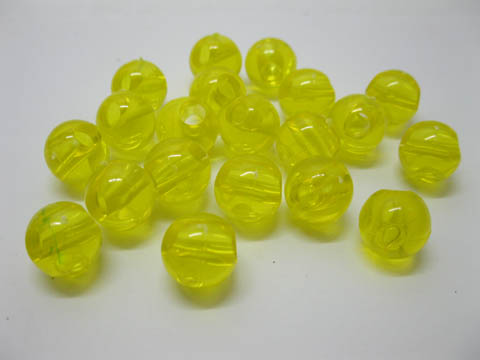 1Bag X 260Pcs Yellow Transparent Round Beads 14mm - Click Image to Close