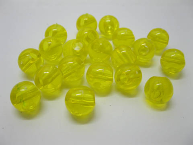 1Bag X 260Pcs Yellow Transparent Round Beads 14mm 1Bag X 260Pcs Yellow Transparent Round Beads 14mm