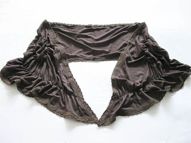 6 New Brown Flower Lace Trim Shawl Wrap Scarves
