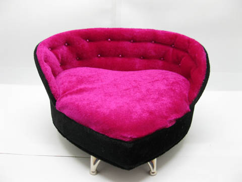 1Pc Pink Velvet Heart Shaped Sofa Jewelry Box - Click Image to Close