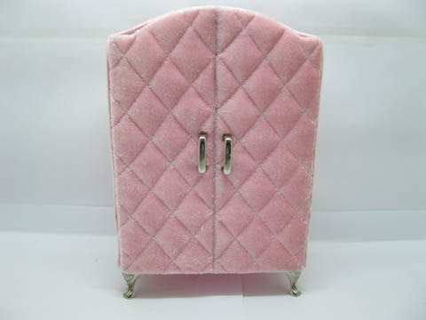 1Pc Light Pink Velvet Cabinet Jewelry Box - Click Image to Close