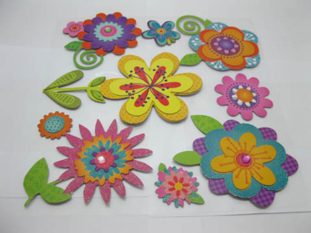3Sheets Flower Window Wall Room Decorative Stickers For Kid