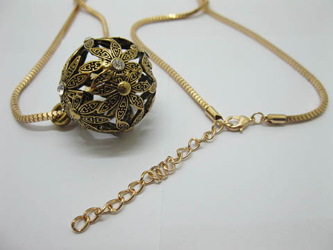 6 Fashion Snake Chain Necklace with Ball Pendant - Click Image to Close