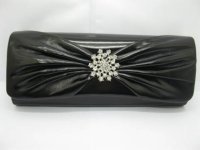 1Pc Black Leatherette Evening Handbag Wedding Clutch Bag 1Pc Black Leatherette Evening Handbag Wedding Clutch Bag