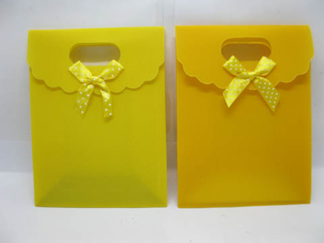 12Pcs New Yellow Gift Bag for Wedding 16.5x12.5cm