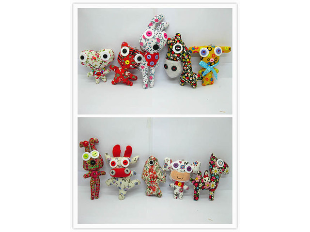 12 Fabric Sponge Doll Keyring Keychain Handmade Assorted
