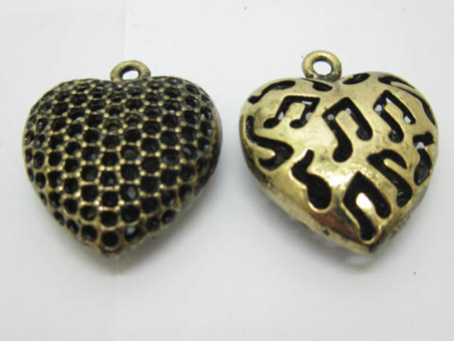 10Pcs New Heart Beads Pendants Charms Jewelry Finding 30x30x12mm 10Pcs New Heart Beads Pendants Charms Jewelry Finding 30x30x12mm