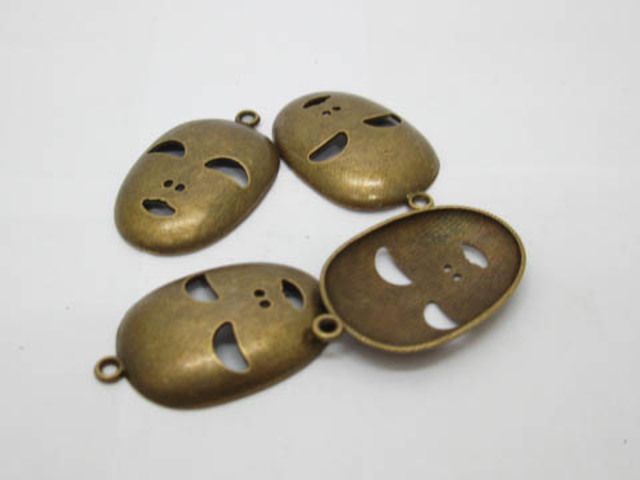 20Pcs Mask Beads Pendants Charms Jewelry Finding 35x15x2mm