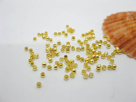 10000 Golden Plated 2mm Round Spacers Beads - Click Image to Close