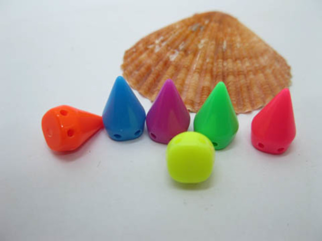 710 Single Row Rock Punk Spike Conical Stud Beads Mixed 10mm 710 Single Row Rock Punk Spike Conical Stud Beads Mixed 10mm