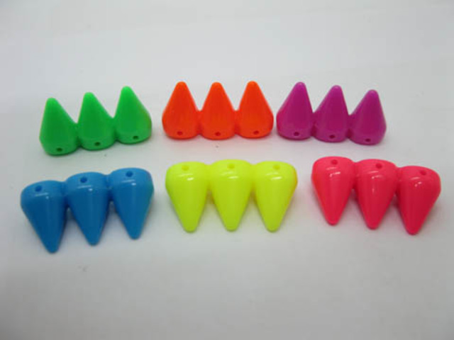 260 Three Row Rock Punk Spike Conical Stud Beads Mixed 27mm 260 Three Row Rock Punk Spike Conical Stud Beads Mixed 27mm