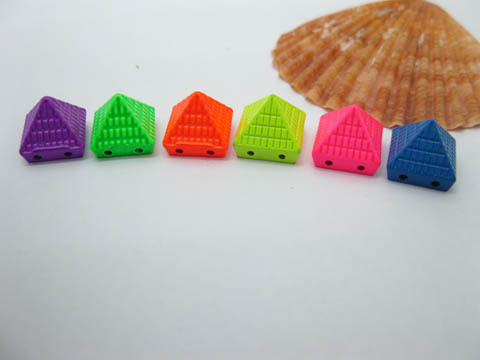 100 Metal Rock Punk Pyramid Spike Stud Beads 10mm Mixed Color - Click Image to Close