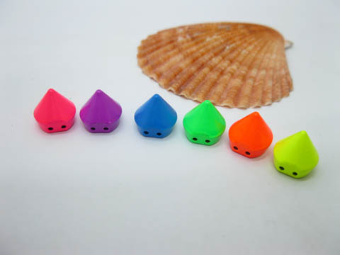 100 Metal Rock Punk Spike Conical Stud Beads 10mm Mixed Color - Click Image to Close