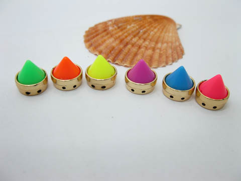 50 Rock Punk Spike Conical Stud Beads Mixed 10mm - Click Image to Close
