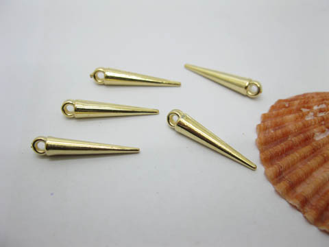4x200 Golden Spike Charms Pendant Finding For Jewelry Making - Click Image to Close