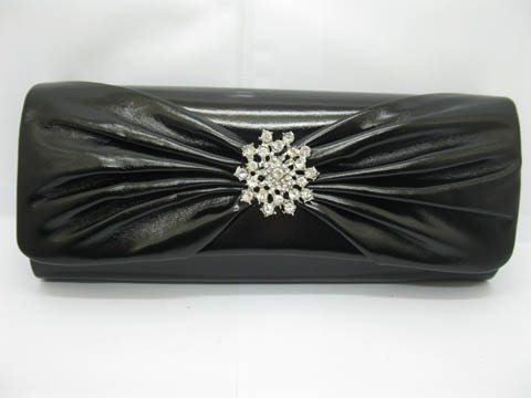 1Pc Black Leatherette Evening Handbag Wedding Clutch Bag - Click Image to Close