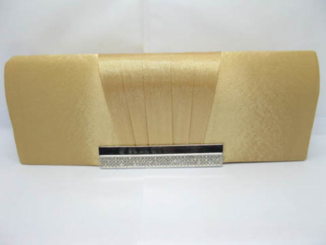1Pc Golden Satin Evening Handbag Wedding Clutch Bag w/Rhinestone 1Pc Golden Satin Evening Handbag Wedding Clutch Bag w/Rhinestone