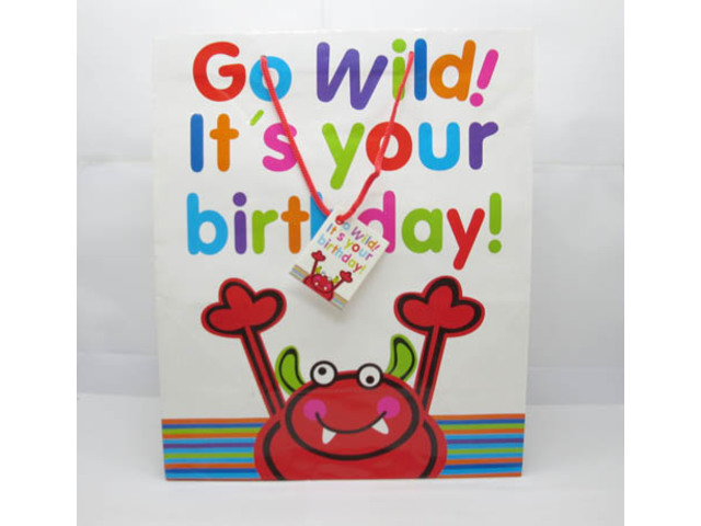 50Pcs "Birthday" Paper Gift Shopping Bags - Cartoon Crab 50Pcs "Birthday" Paper Gift Shopping Bags - Cartoon Crab