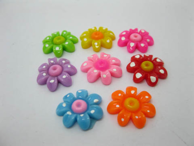 250Pcs Flatback Embellishment Jewelry Finding - Flower - Click Image to Close