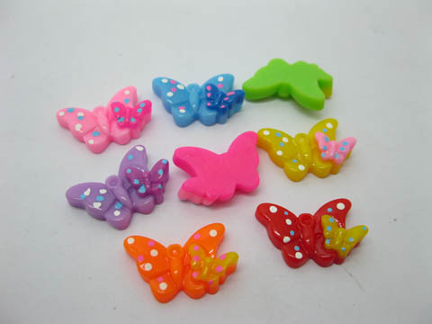 250Pcs Flatback Embellishment Jewelry Finding-Double Butterfly - Click Image to Close
