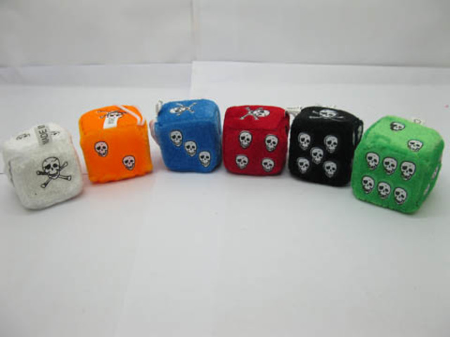24Pcs Funny Sponge Materials Skull Dice with Sucker Mixed Colo