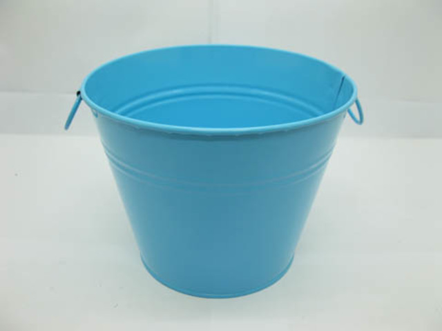 10Pcs Blue Tin Pail Bucket w/Ring Handle for Wedding Favor - Click Image to Close