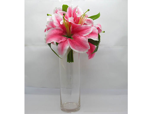 12X Wedding Clear Glass Cylinder Table Flower Vase 7x25cm