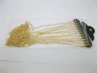 5Sheets X 12Pcs Golden Plated Curb Chains Jewelry Finding 45cm